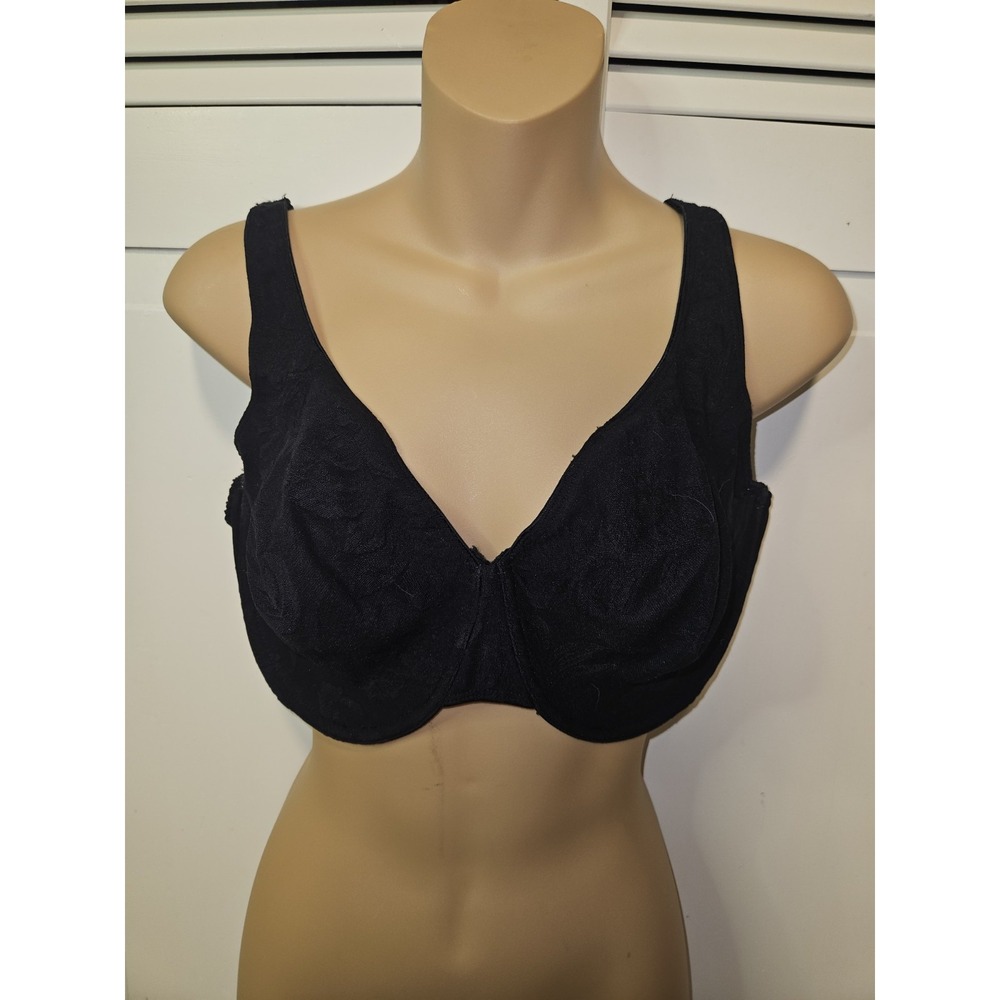 Vintage Olga Black Semi‎ Sheer Bra Underwire Sissy # 35984 42DD